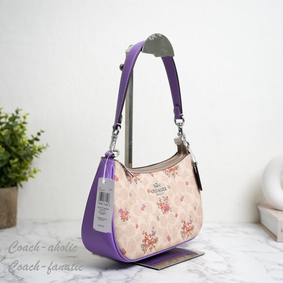 NWT Coach CAL37 Teri Shoulder Bag In Signature Canvas With Floral Print - Picture 3 of 10